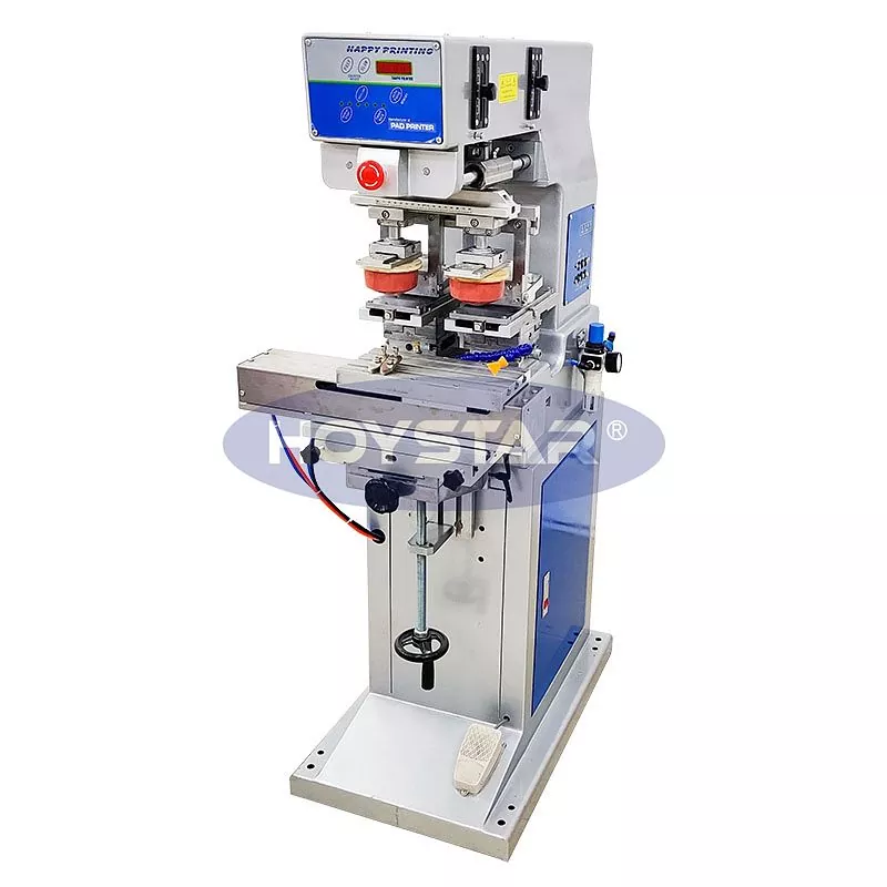 शटल वर्कटेबलको साथ दुई रङ प्याड प्रिन्टर